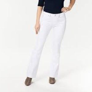 NEW Laurie Felt Tall Color Silky Denim Flare Pull-On Jeans White Large